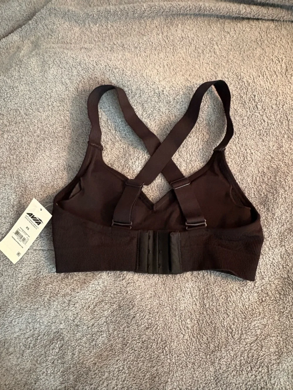 NWT Avia Seamless Rib Sport Bra Black Soot XS